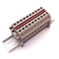 Dinkle DK6N Solar Combiner DIN Rail Terminal Blocks, 10 Gang, 8-20 AWG, 50 Amp, 600 Volt Power Distribution